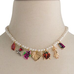 BETSEY JOHNSON Pearl Charm Necklace